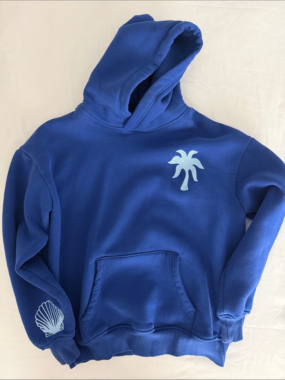 Hawaiian hibiscus oceanic Pink Palm Puff Hoodie Sweatshirt